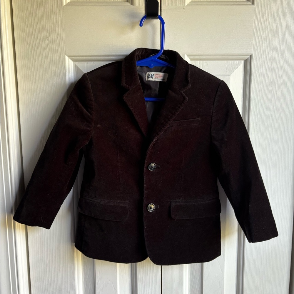 H&M Kids Black Velvet Blazer Jacket Size 3-4 Years